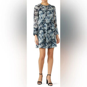 Rent the runway club Monaco Delaynee dress sz 0 sheer floral